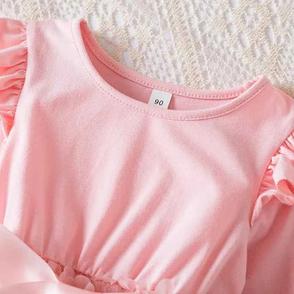 Hello Kitty Autumn Dress for Kid's Casual Clothes 3D Butterfly Cute Long Sleeve Baby Girls Princess Dress Party Dresses 2-6 Yrs