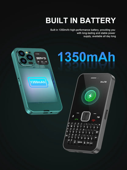 SERVO 4 SIM Card 4 Standby QWERTY Keyboard Mobile Phone Speed Dial Blacklist FM Radio Flashlight 2G GSM Cellular Cellphone TypeC