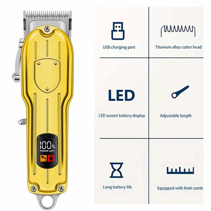 Professional Hair Clippers/Hair Trimmer/Beard Shaver for Men - Cordless Barber Clipper Hair Cutting Kit, Haircut Grooming Kit - AMULET RING STORE