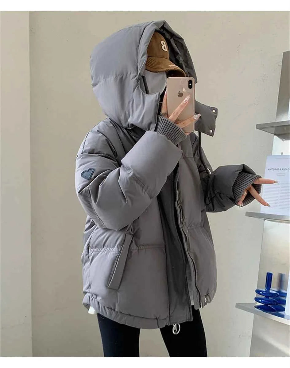 Women's Winter Warm Padded Jacket Coat 2025 New Down Cotton Hooded Solid Thick Parka Waterproof Puffy Korean Fashion Outdoor