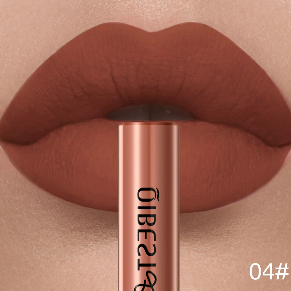 QIBEST Matte Liquid Lipstick Waterproof Long Lasting Velvet Lip Gloss Tint Tube Matte Nude Pigment Red Lipgloss Lips Makeup - AMULET RING STORE