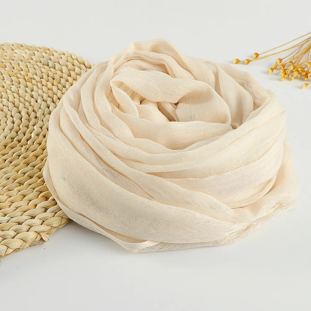 Autumn Winter New Cotton Linen Scarf For Women Girls Solid Color Sunscreen Scarves Soft Foulard Viscose Female Wrap Shawls