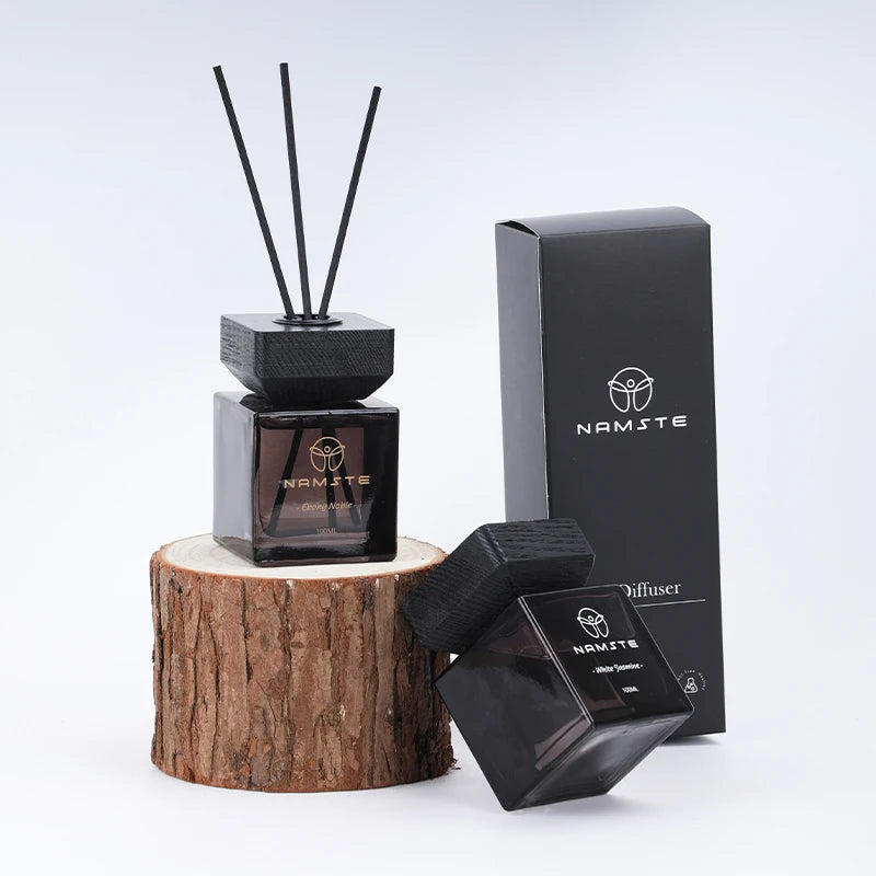 NAMSTE 100ML Fireless Reed Diffuser Oil Fragrance Replacement Stick Aroma Oil Reed Diffuser Set Scent Air Purifier For Home - AMULET RING STORE