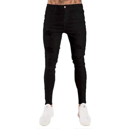Ripped Jeans Men Stretch Skinny Grey Blue Black Hip Hop Denim Trousers Streetwear Casual Slim Fit Jeans for Men Jogging jean