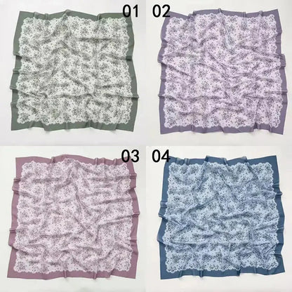 2025 New Fashion 110X110CM Printed Square Scarf for Women Muslim Headband Hijab Lady Bandana Party Accessories Scarf Hairband ﻿ - AMULET RING STORE