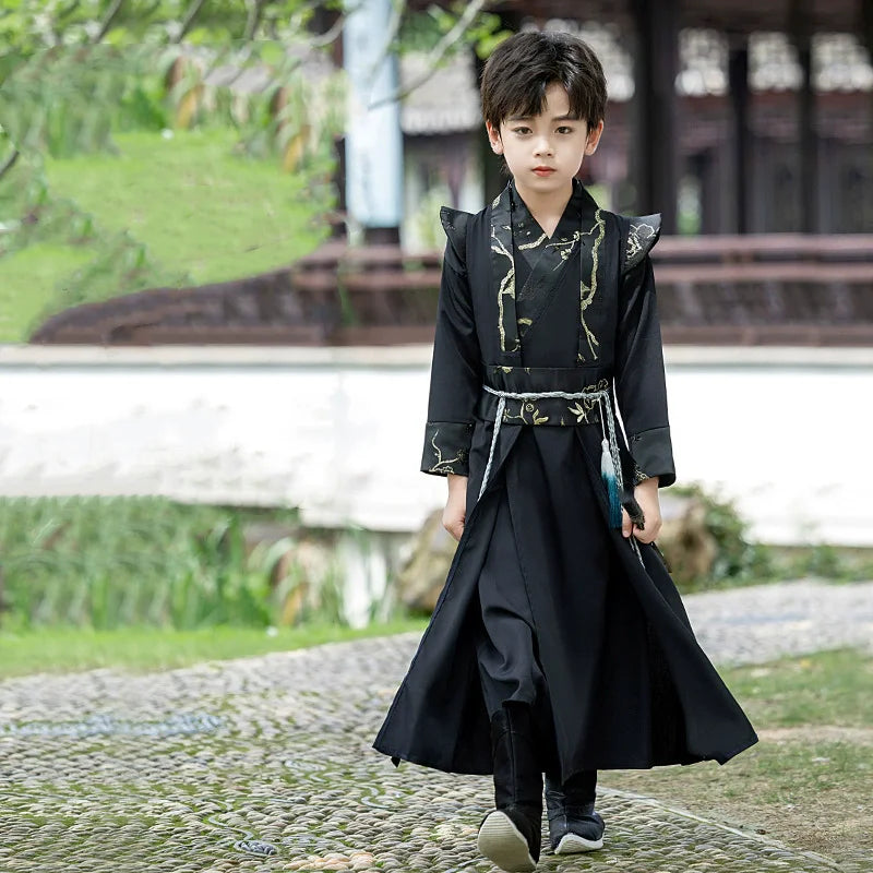Long Sleeve Boy Hanfu Modern Dress Baby Cosplay Boys Outfit Ancient Stage Kids Clothing Vestidos Casual Children Chinese Costume