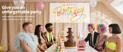 DESS Projector 4K Mini Portable Build-in Apps WIFI6 Mirror SmartPhone For 4K Video Home Cinema Projector Outdoor Rotatable 180°