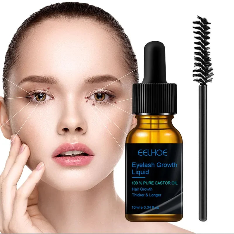 New Eyebrow Eyelash Growth Oil Natural Castor Oil Eyelashes Growth Essential Oil Thick Longer Nourishing Enhancer - AMULET RING STORE