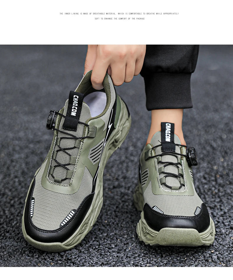 Men's Korean breathable casual sports shoes four season new soft soled Rotating shoelaces outdoor running shoes student sneakers - AMULET RING STORE