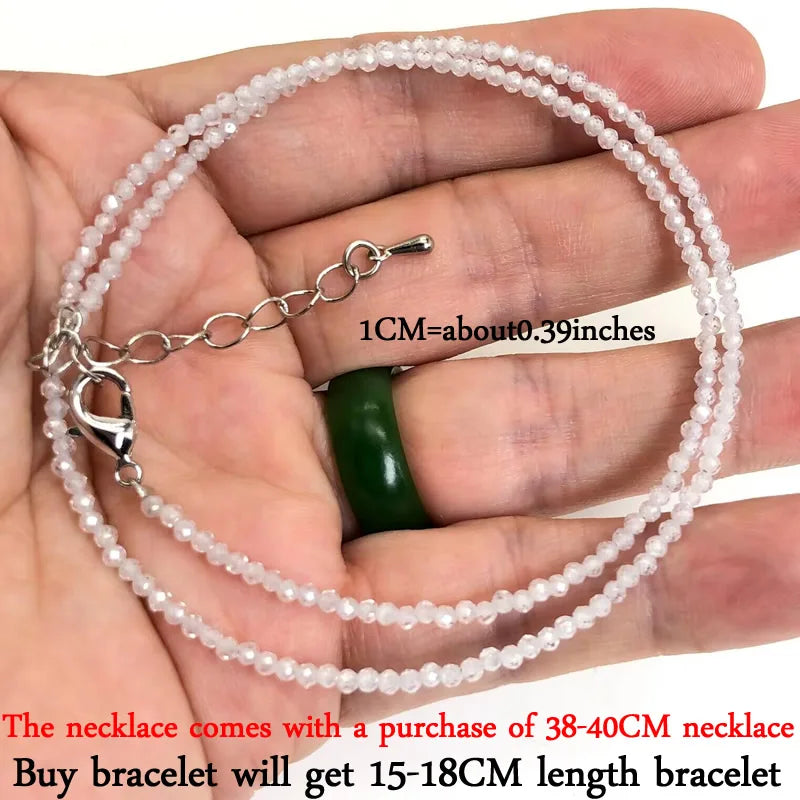 2-3mm Natural Stone Beaded Necklace Handmade Mini Tourmaline lapis crystal Energy Healing Female Bracelet for Women Jewelry Gift - AMULET RING STORE