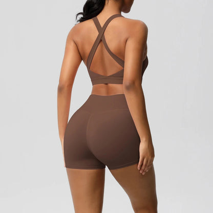 2PCS Yoga Set Nude Feeling Workout Sets Women Tracksuit Gym Push Up Fitness Running Workout Sportwear Sport Bra Leggings Suit