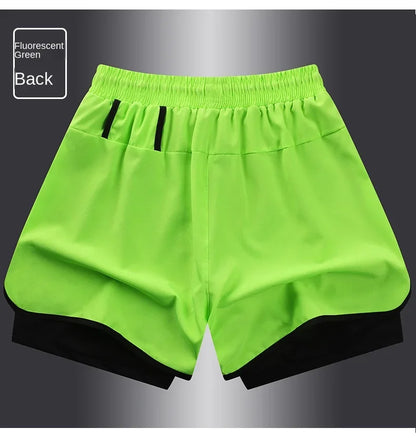 【 S-5XL 】2025 Sports Three Piece Pants Summer Popular Anti glare Double layered Sports Shorts for Men and Women Couples Ru