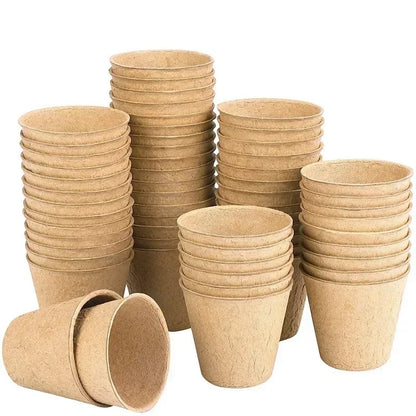 20-200PCS Environmental protection Garden Round Peat Pots Plant Seedling Starters Cups Nursery Herb Seed Tray Planting Tools - AMULET RING STORE