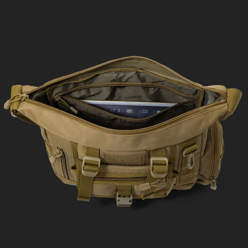 Men Camouflage Shoulder Bag Tactical Fishing Camping Tote Trekking Climbing Bags Large Multi-Pocket Travel Laptop Messenger Pack