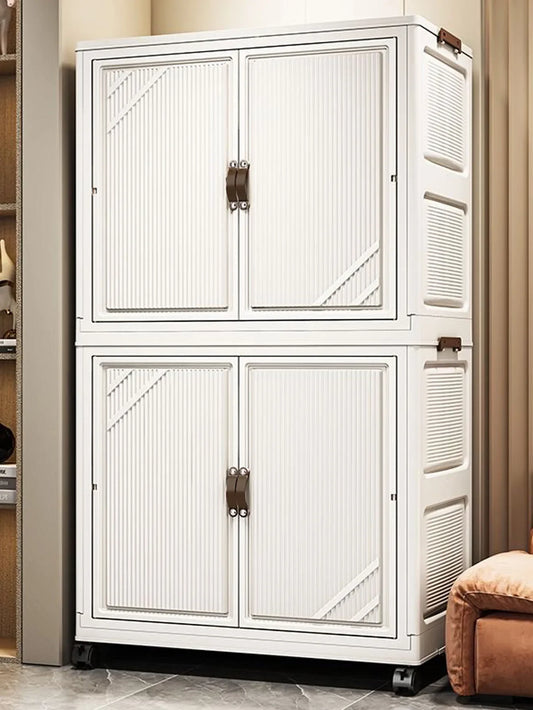 Multi-specification Multifunction White Folding Storage Cabinet Large Capacity Dustproof Wardrobe Storage Box - AMULET RING STORE