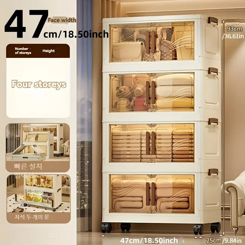 Foldable Storage Box with Clear Door - Spacious, Durable, and Easy-to-Assemble - Ideal for Organizing Clothes, Books, Toys, and - AMULET RING STORE