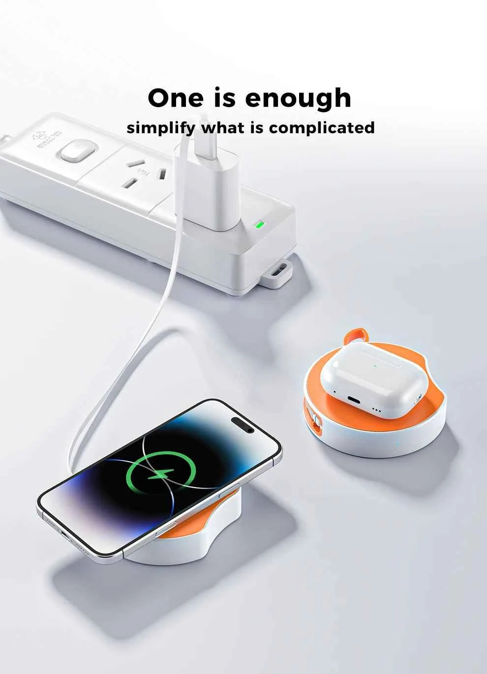 Wireless Charger for iPhone 15 14 13 Samsung S23 Huawei Mate60 15W Fast Charge with Hidden USB Cable Universal Charging Pad for