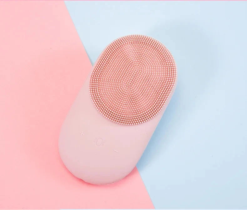 Rechargeable Sonic Face Cleanser Washing Skin Massager Ultrasonic Silicone Electric Mini Facial Cleansing Brush
