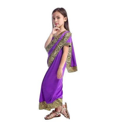 ss13Indian Saree Party India Sari Bollywood Dress Girls Traditional Indian Kids Clothes for Children Cosplay Costumes