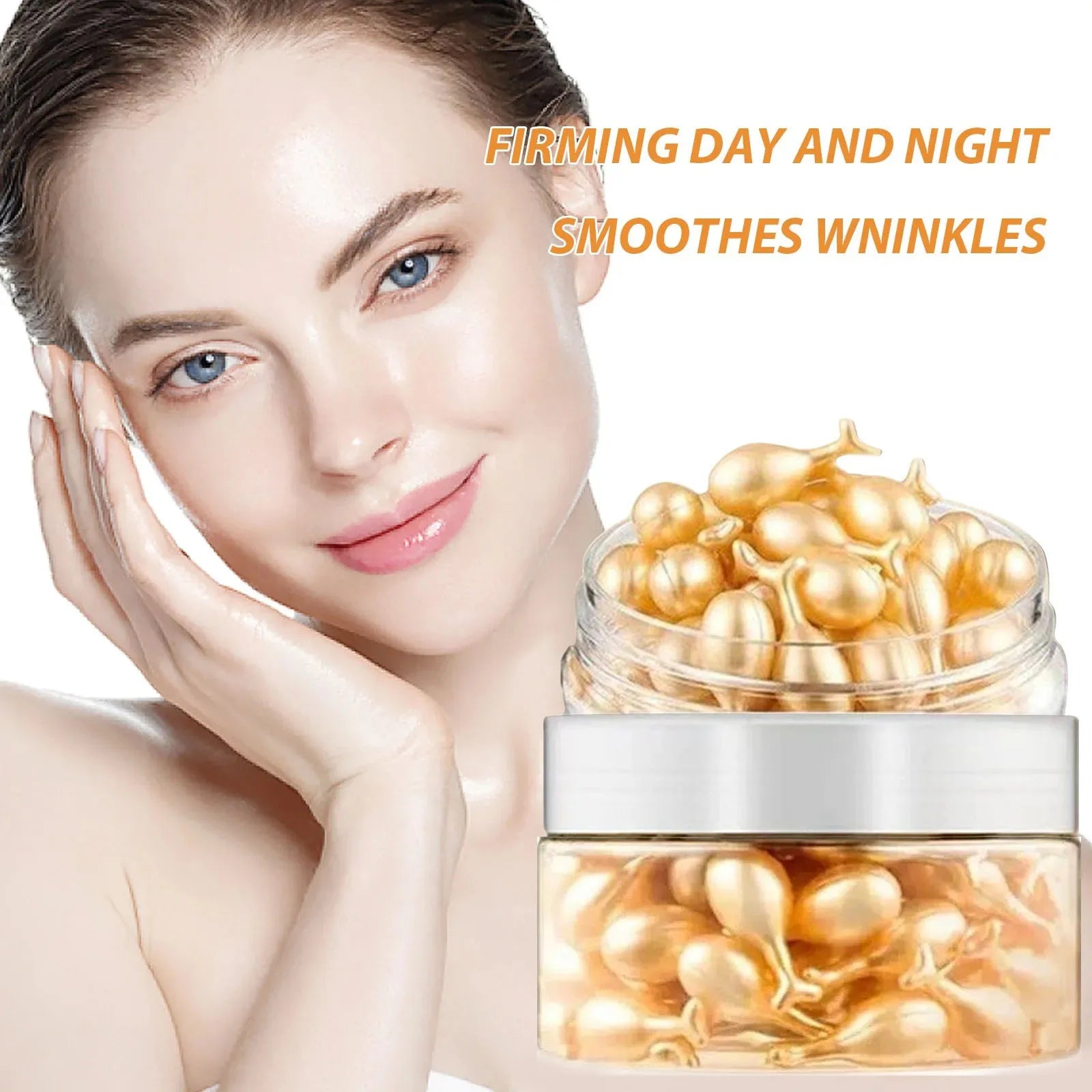 50Pcs Collagen Face Care Capsules Serum Spot Acne Wrinkle Remover Firming Whitening Hyaluronic Acid Essence Skin Care New style - AMULET RING STORE