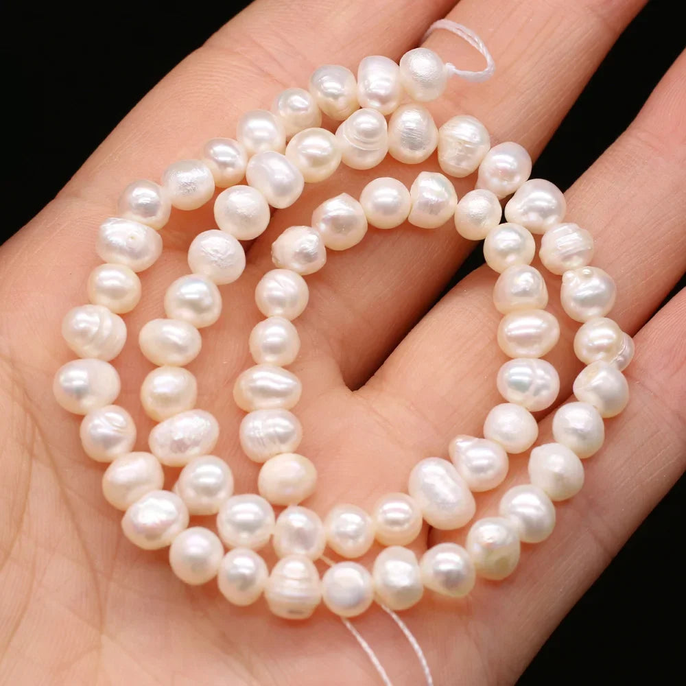 100% Natural Freshwater Pearl Beads Fine pearls Punch Loose Beads For DIY Women Elegant Bracelet Necklace Earring Jewelry Making - AMULET RING STORE