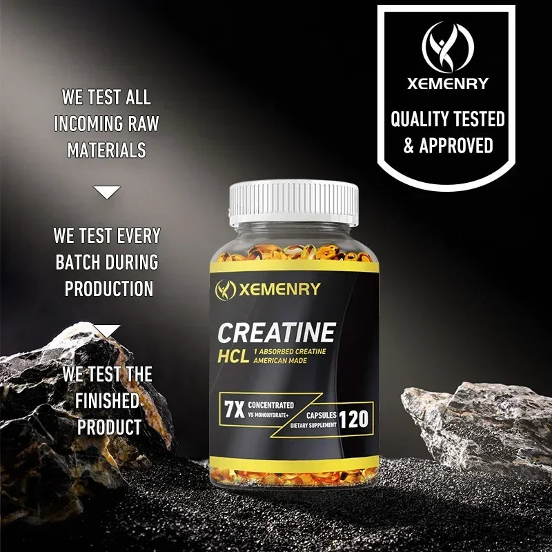 Creatine HCl Capsules - Pre-workout Creatine To Help Build Muscle, Cognitive Function, Muscle Strength and Energy Production - AMULET RING STORE
