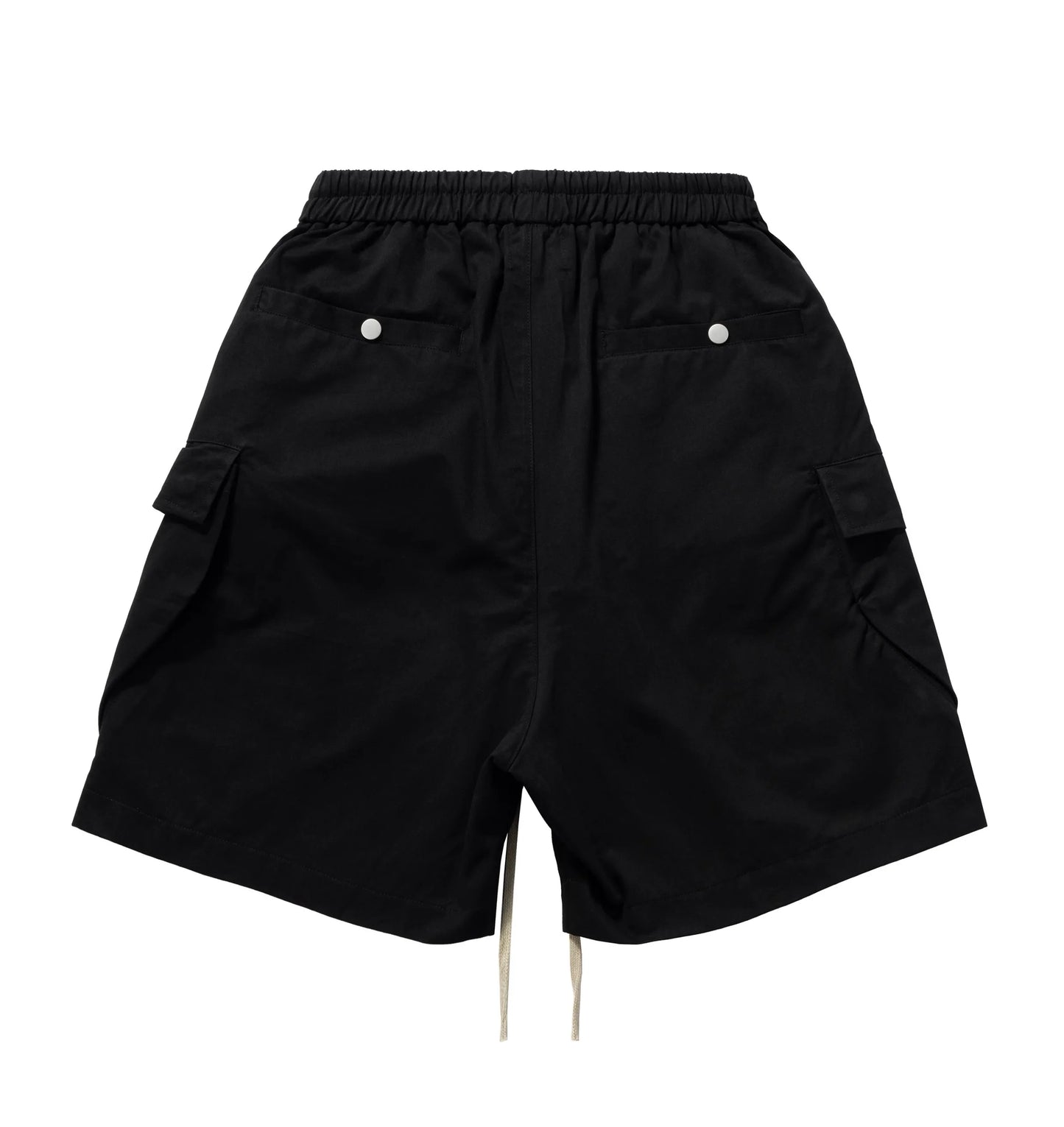Mauroicardi Spring Summer Cool Handsome Hard Black Cargo Shorts for Men High Waist Drawstring Short Straight Pants Clothes 2025