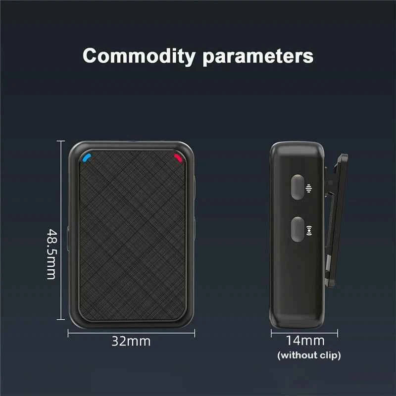 Wireless Lavalier Recording Microphone Dual Channel Lapel Mic System with 98ft For Smartphone DSLR Camera DV Vlog YouTube Live