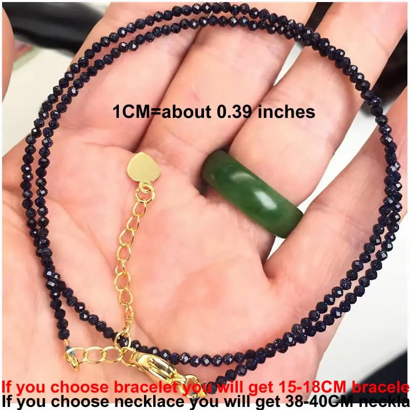 Fashion 2-3mm Faceted stone beads Necklace bracelet Pink Quartz Crystal zircon amethyst Choker Men Female Jewelry Party Gift - AMULET RING STORE