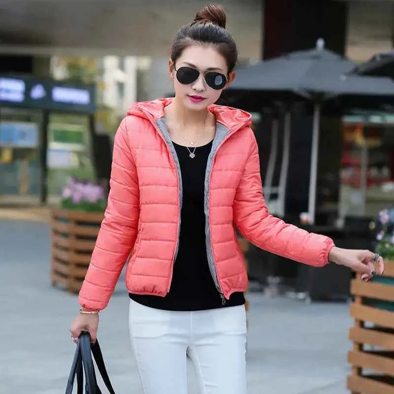 Down Jacket for Women Trend Korean Style Ultra Light Hit Hooded Coat Coats Lightweight Padded Puffer Jackets Female Winter 2025