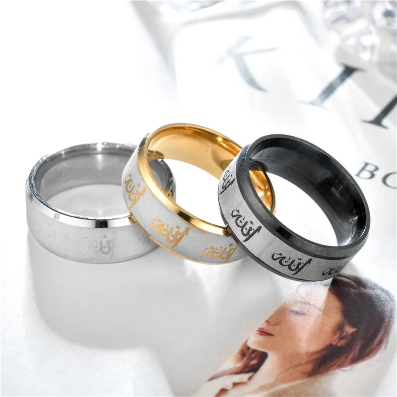 Fashion Stainless Steel Arabic Islamic Muslim Allah Rings AMULET RING STORE