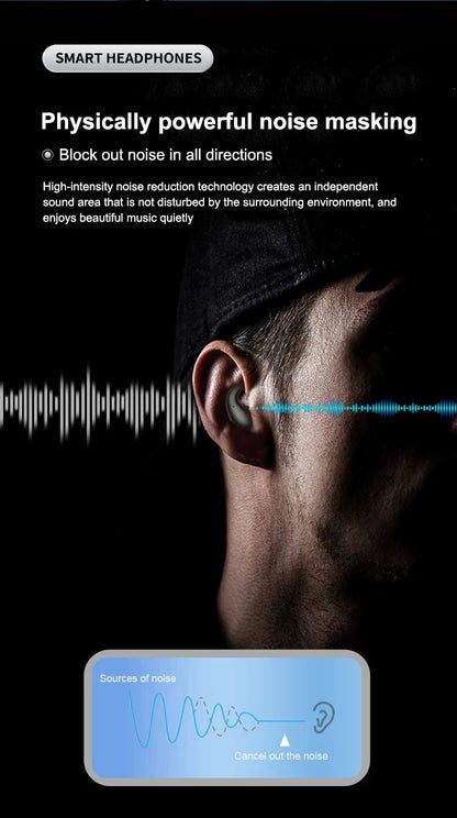 SK28 Ultra-thin Sleeping Headphones 5.4 Wireless Bluetooth Headset Invisible Earbuds Hidden In Ear Sports Earphones Waterproof