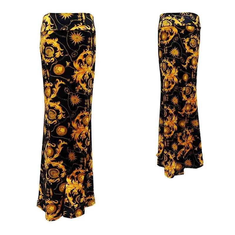 Spring Summer Maxi Skirts Womens Casual Print Women High Waist Stretch Wrapped Hip Skirt Long Y2k Skirts Woman Clothes Faldas