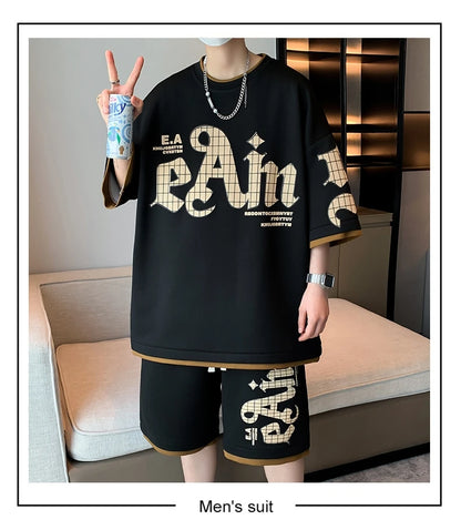 Youth Fashion Short Sleeve T-Shirt Shorts Summer Tracksuit
