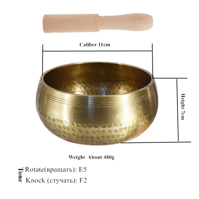 Nepal handmade Singing Bowl Tibet Buddha Sound Bowl Yoga Meditation Chanting Brass Chime Handicraft Music Therapy Tibetan - AMULET RING STORE