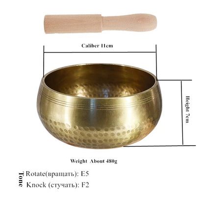 Nepal handmade Singing Bowl Tibet Buddha Sound Bowl Yoga Meditation Chanting Brass Chime Handicraft Music Therapy Tibetan - AMULET RING STORE