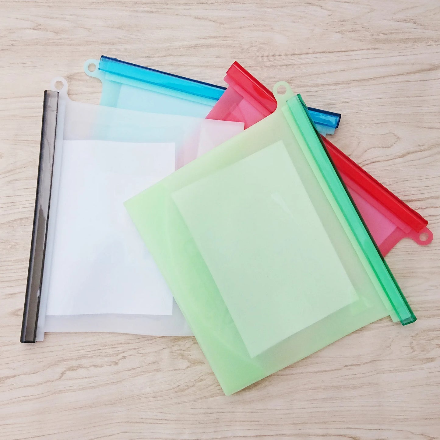 500-1500ML Silicone Bags Reusable Silicone Food Grade Storage Bag Lunch Sandwich Snack Fruit Freezer Zip Seal Keep Fresh Bags - AMULET RING STORE