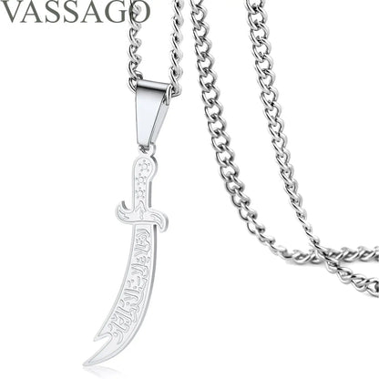 VASSAGO Zulfiqar Sword Necklace Imam Ali Zulfiqar Pendant