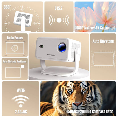 Magcubic 650ANSI L018 4K Projector Native 1080P Home Cinema Auto Focus Keystone Android 11 WiFi6 Portable Projector for Outdoor