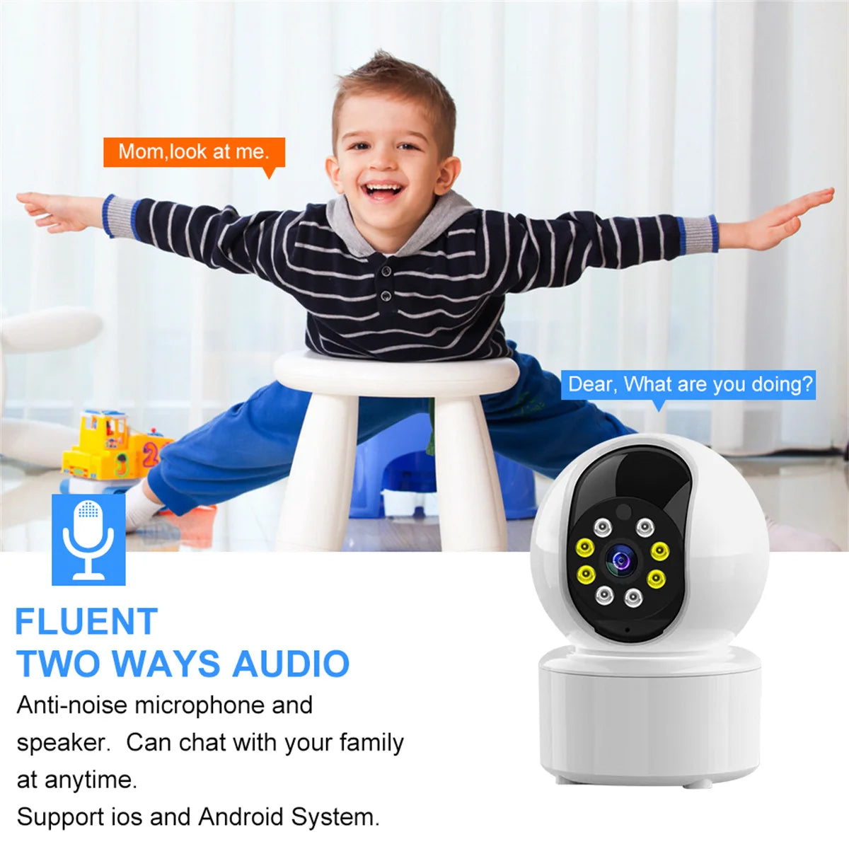 4K Smart WiFi IP Camera Indoor Wireless Security Baby Monitor Supports Two-way Audio Color Night Vision Home Surveillance Camera - AMULET RING STORE