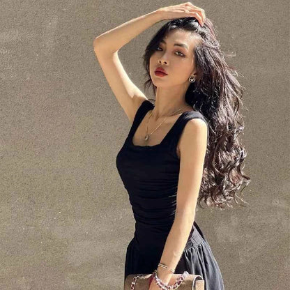 Candyhot Elegant Ruched Casual Bodycon Maxi Dresses 2024 Sexy Temperament High-waist Vestidos Women Summer Party New Long Dress