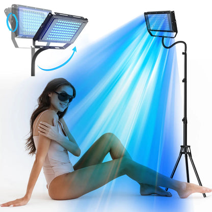 Ultraviolet Tanning Lamp 50W Tripod Solarium Lamp for Tanning Body 48PCS Blue Light Lamp Wavelength 460nm & 480nm Skin care - AMULET RING STORE