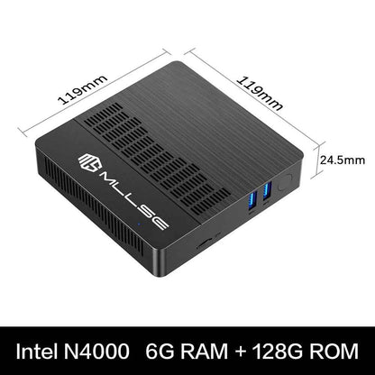 MLLSE M2 Air Mini PC Intel Celeron N4000 CPU Window11 6GB RAM 128GB ROM Dual-Band WiFi VGA Portable Mini Computer BT4.2