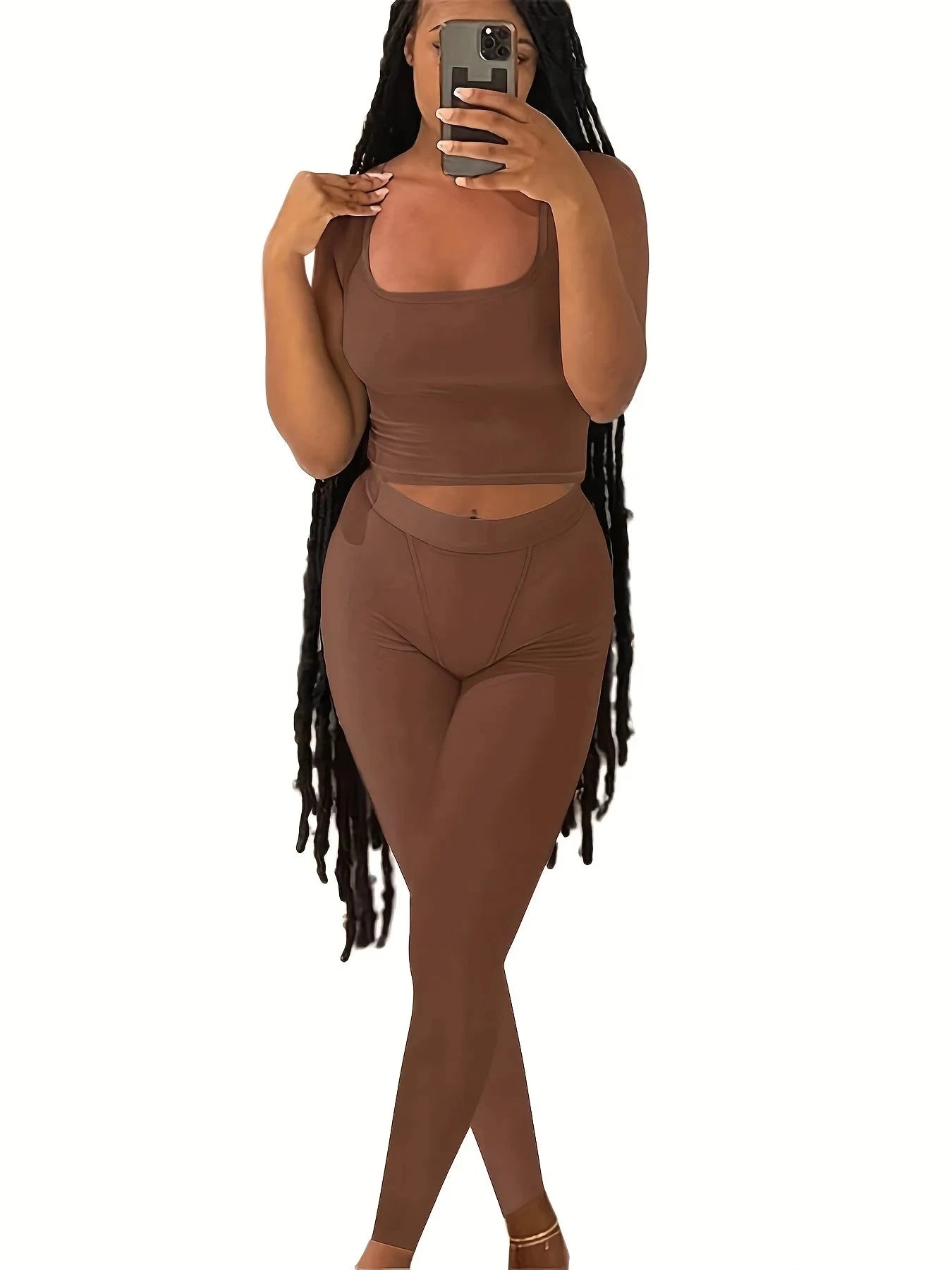 New Design Women Summer Fitness Sports Wear Lounge Set Yoga Solid Color Vest Summer Two Piece Set Tank Top Biker Shorts Set