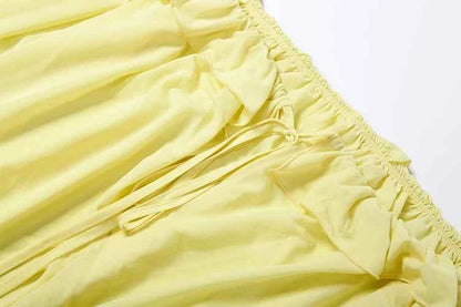 Sisterlinda Ruched Elegant Dress Women Sexy Hollow Ruffles Shirring Slash Neck Backless Puff Sleeve Street Fashion Mini Bodycon