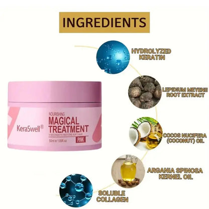 Magical Keratin Hair Mask 5 Seconds Repair Damaged Frizzy Hair Soft Smooth Shiny Nutrition Deep Moisturize Nourishing Hair Care - AMULET RING STORE