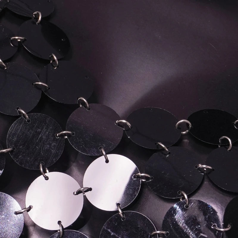 Women Sexy Sequins Tassels Halter Crop Top Glitter Backless Camisole Body Chain - AMULET RING STORE