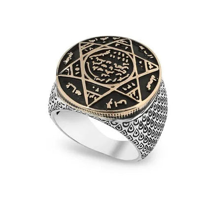 Seal of Solomon Protection Ring, 925k Sterling Silver Ring AMULET RING STORE