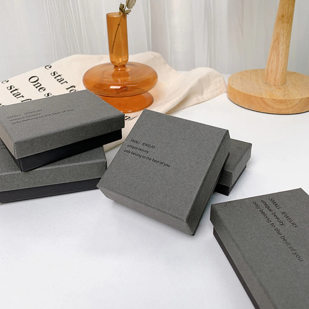 Simple Jewelry Box Earnail Ring Bracelet Necklace Gray Black Paper Jewelry Display Case Jewelry Organizer Box - AMULET RING STORE