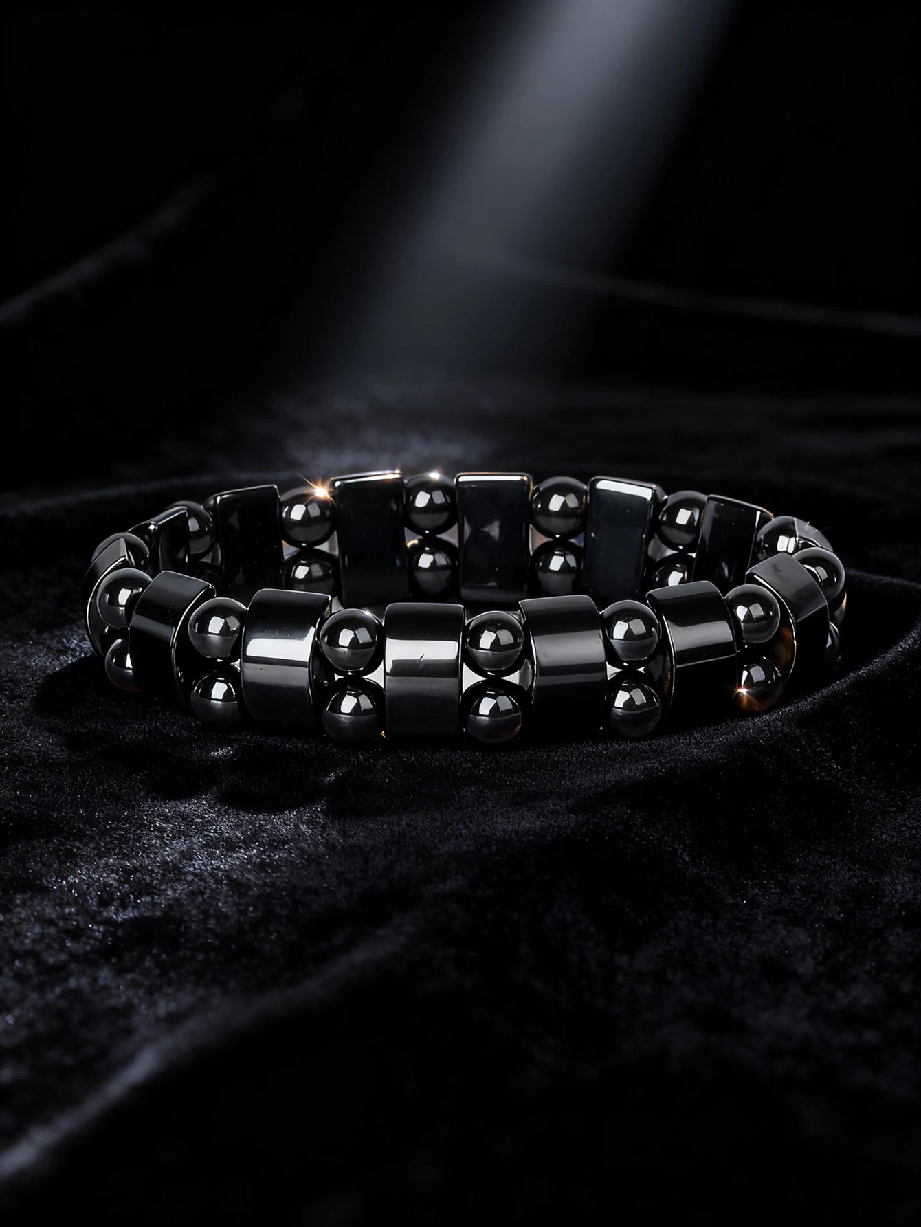 Hematite & Red Tiger's Eye Bracelet Men Natural Stone Cylinder Bead for Energy Protection Reiki Charm Courage Jewelry Women Gift